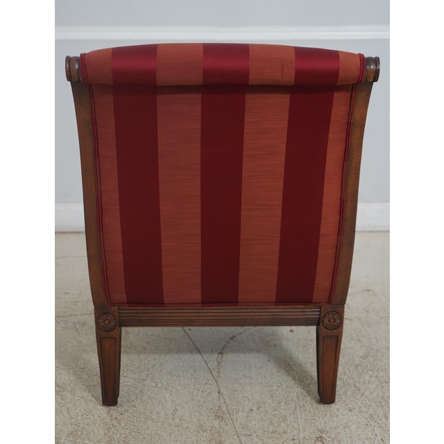 Ethan Allen Ethan Allen Carved Frame Upholstered Lounge Chair For Sale - Image 4 of 12