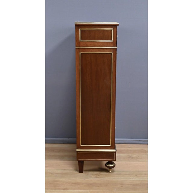 19th Century Napoleon III Louis XVI Mahogany Secretary Desk For Sale - Image 12 of 18