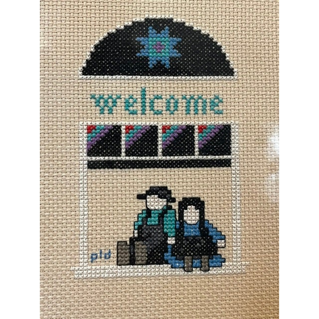 American Vintage Amish Cross-Stitch For Sale - Image 3 of 6