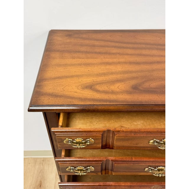 Vintage Tallboy Dresser American Drew Five Drawer Highboy Bedroom Chest For Sale - Image 15 of 18