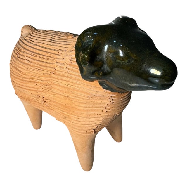 Vintage 1980s Chia Pet Ram Sheep Figurine Terracotta Planter No Seeds For Sale