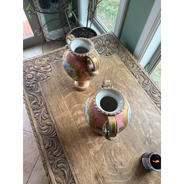 Late 19th Century Vintage 19th Century Portrait Vases Hand Painted- a Pair For Sale - Image 5 of 10