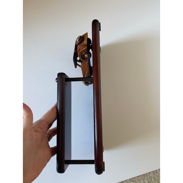 Coffee Vintage Carved Antique Car Wooden Desk Organizer For Sale - Image 8 of 11