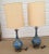 Mid 20th Century Helmut Bruchman Style Mid Century Modern Blue Glaze Ceramic Lamps - a Pair For Sale - Image 4 of 12