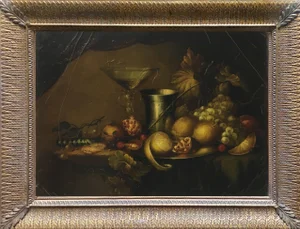 Paolo De Robertis, Still Life Painting, Italy, Oil on Canvas, Framed