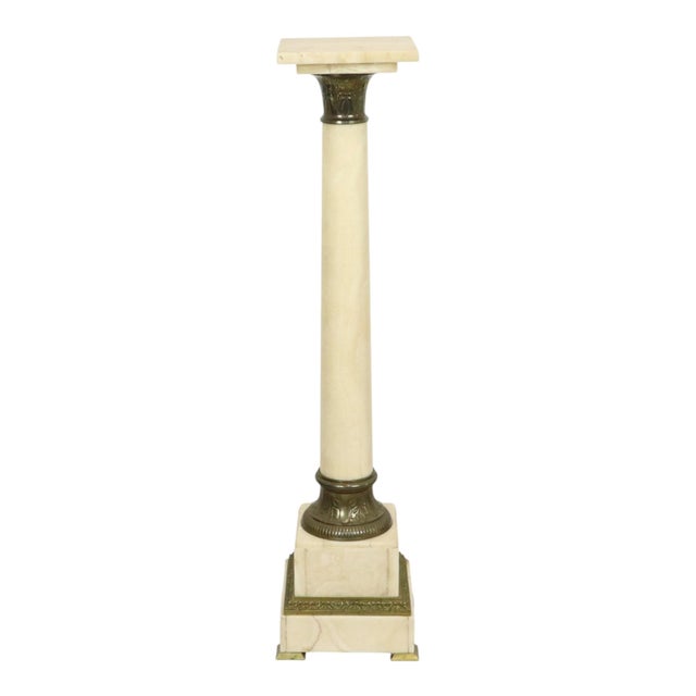 Metal Antique Onyx Marble and Bronze Column, 1890s For Sale - Image 7 of 18