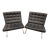 Mid 20th Century In the Style of Ludwig Mies Van Der Rohe for Knoll - A Pair of Barcelona-Style Black and Chrome Chairs For Sale