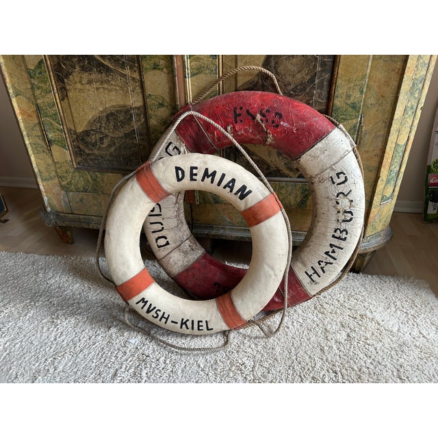 Antique German Lifebuoy with Strong Patina For Sale - Image 14 of 15