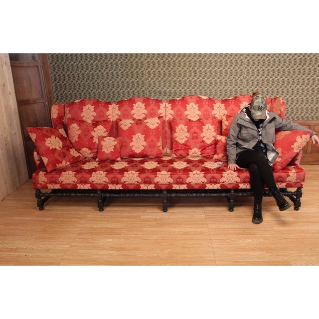 Louis XIII Castle Sofa, 1930s For Sale - Image 3 of 13