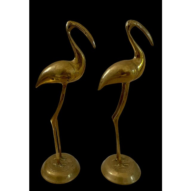 Tall Vintage Brass Cranes Sculptures Statues. Set Of 2. 16.5”. This is a handsome, elegant pair of cranes or egrets. Add a...