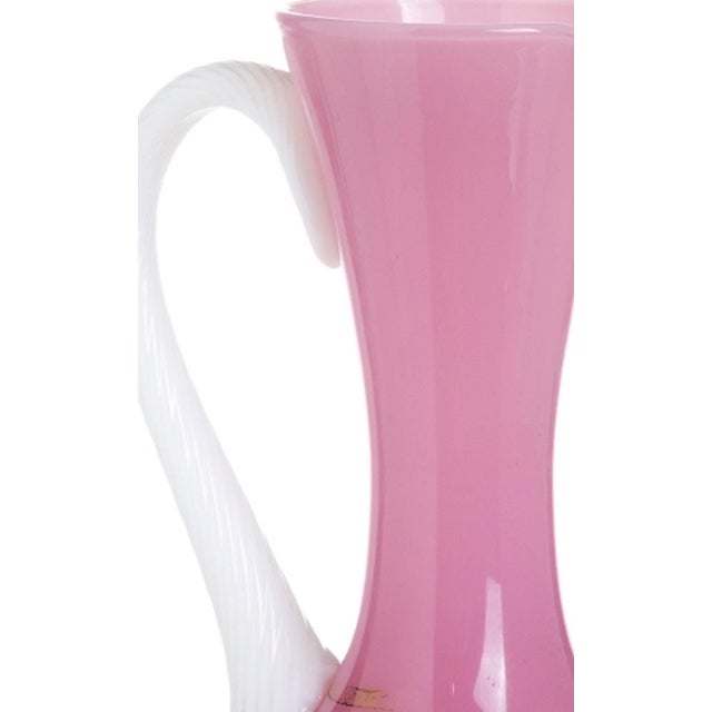 Crystal and glass mug. 20th century Europe; stained glass in shades of pink. Wear on the gold details. Height: 17 cm I...