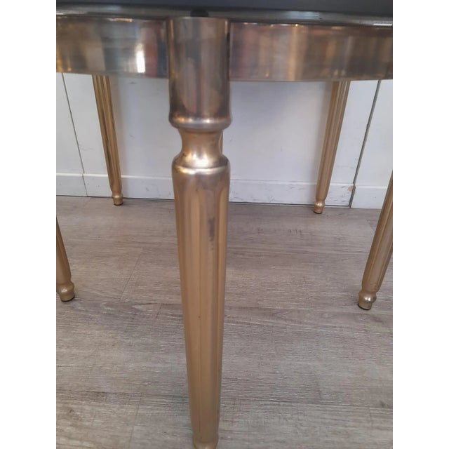 Small Demi-Lune Tables in Golden Brass, 1970s, Set of 2 For Sale - Image 9 of 13