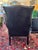 2000 - 2009 Pair of Vintage Black Leather Wingback Chairs With Brass Nailhead Trim For Sale - Image 5 of 5