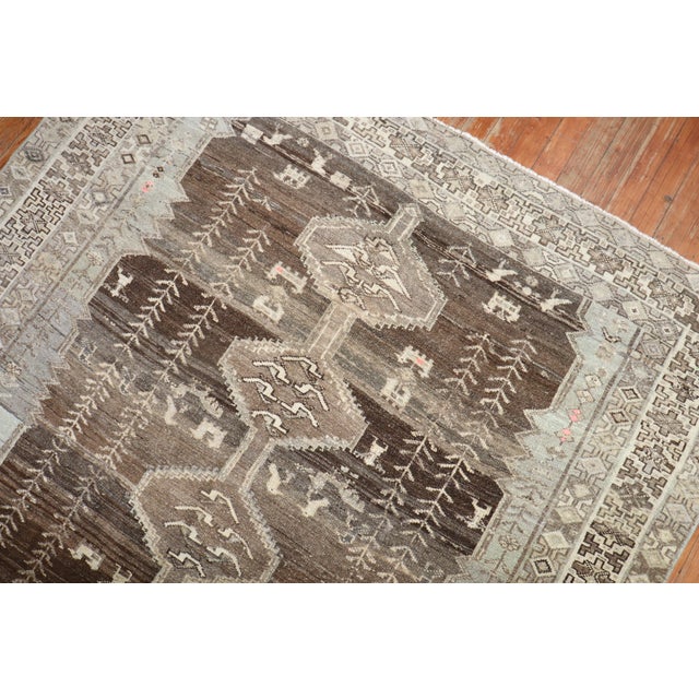 Early 20th Century Brown Grey Persian Kurd Gallery Size Rug For Sale - Image 18 of 18