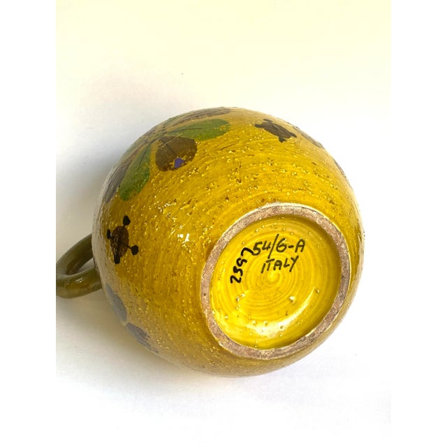 Ceramic Mid Century Bitossi Italy Large Yellow Ceramic Jug Pitcher For Sale - Image 7 of 10