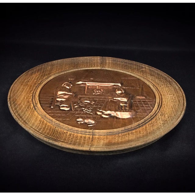 Vintage 20th Century Wall Plate With Copper Reliefs by Sénécal For Sale In New York - Image 6 of 7