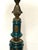 Blue Antique French Brass and Porcelain Glass Shade Table Lamp from Unbekannt, 1920s For Sale - Image 8 of 11