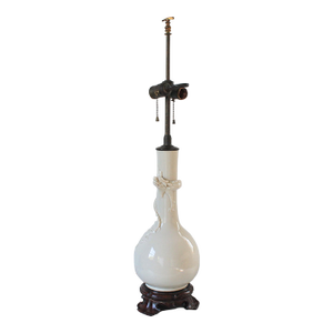 Blanc De Chine White Porcelain Table Lamp With Dragon Motif