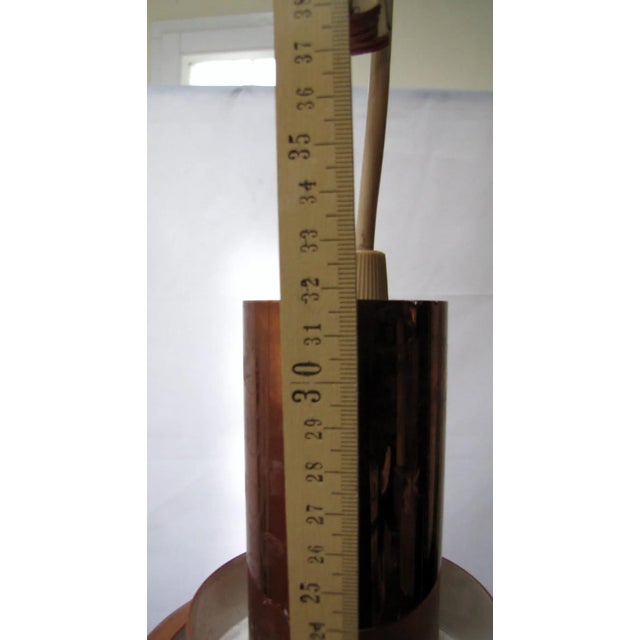 Mid-Century Danish Copper and Plastic Pendant Lamp For Sale - Image 4 of 9