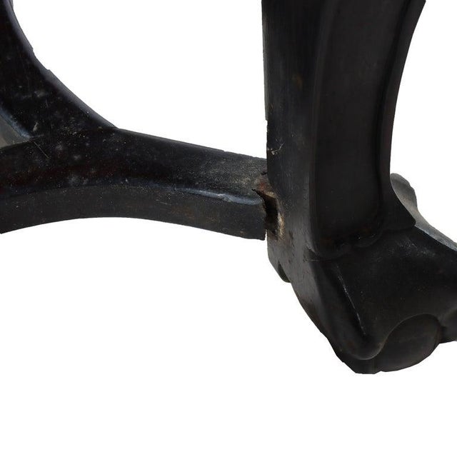 1920s Antique Chinese Foliate Carved Rosewood Rouge Marble Top Stand C1920 For Sale - Image 5 of 6