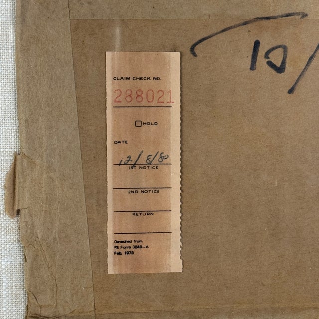 Salvaged Framed Chaim Gross Shipping Parcel Label With Personal Note on Back, Ephemera For Sale In New York - Image 6 of 8