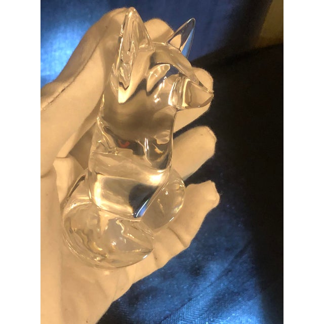 Transparent Signed Steuben Clear Crystal Seated Fox Figurine by Lloyd Atkins For Sale - Image 8 of 9