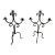 Pair of Mid-Century Wrought Iron Candelabras For Sale