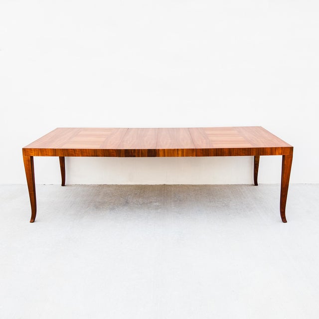 Restored 1950s T. H. Robsjohn-Gibbings for Widdicomb Walnut Dining Table For Sale - Image 11 of 15