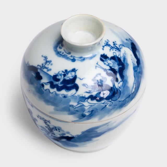 Chinese Chinese Blue & White Eight Immortals Jar, C. 1900 For Sale - Image 3 of 6