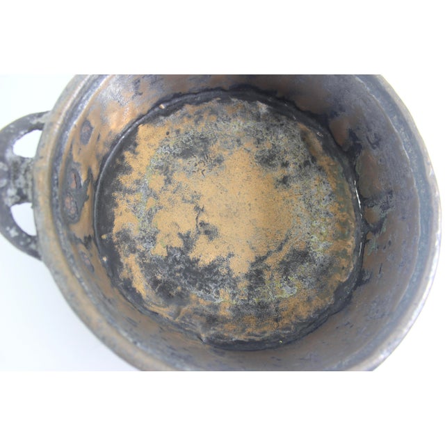 Metal Antique Copper and Iron Pan for Decorating French Style Country Kitchen Primitive Hand Forged For Sale - Image 7 of 10