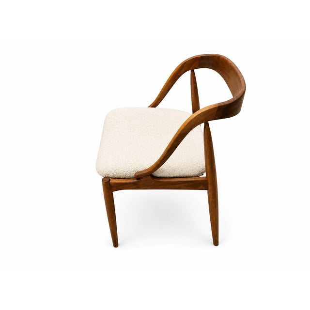 Walnut Mid Century Style Dining Chairs - 6 For Sale - Image 4 of 5