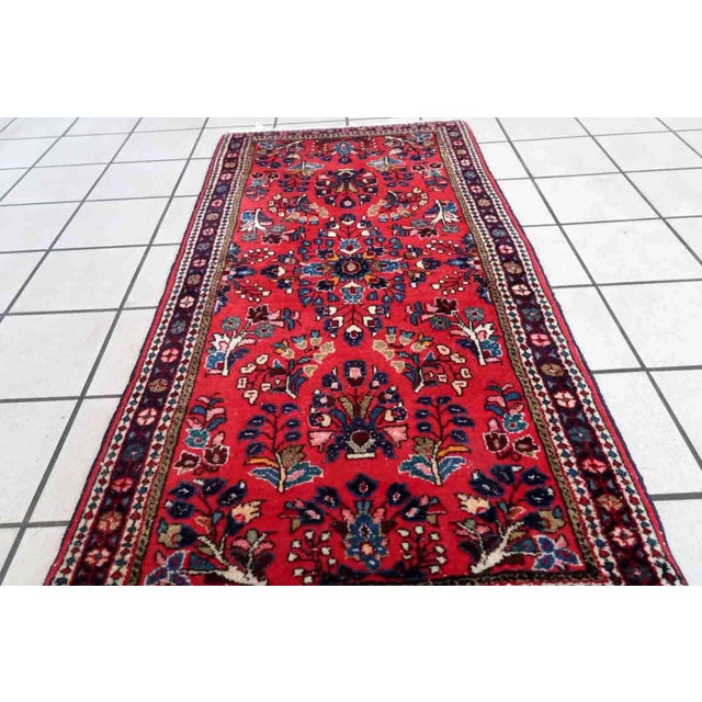 1970s Handmade Vintage Persian Sarouk Rug 2.1' X 4.2' For Sale - Image 10 of 11