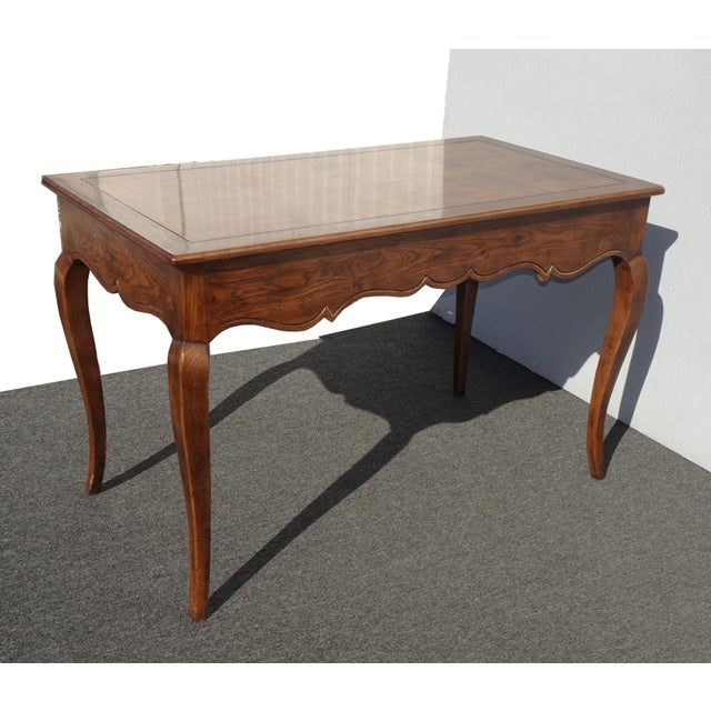 Vintage French Country Henredon Oak Writing Desk W Three Drawers Chairish