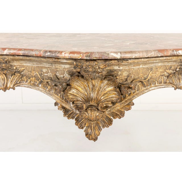 Antique Italian Silver Gilt Console Table, 1700s For Sale - Image 6 of 14