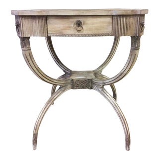 Vintage French Carved Wood Side Table For Sale