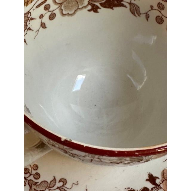 Antique 1880s Sarreguemine Kyoto France Tea Cup and Saucer Set for Two(2) For Sale - Image 13 of 18