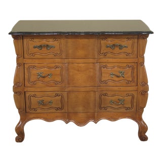 French Louis XV Style Granite Top 3 Drawer Chest or Commode For Sale