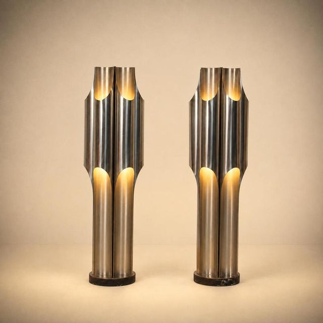 Large Model 2393 Orgue Lamps by Maison Charles, France, 1970, Set of 2 For Sale - Image 5 of 11