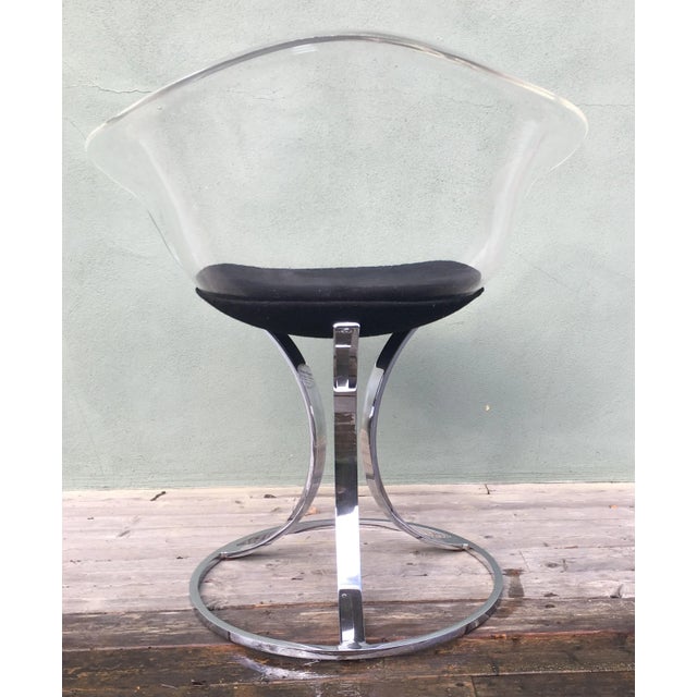 Mid-Century Acrylic & Chrome Chair by Peter Hoyte, 1960s For Sale - Image 6 of 9