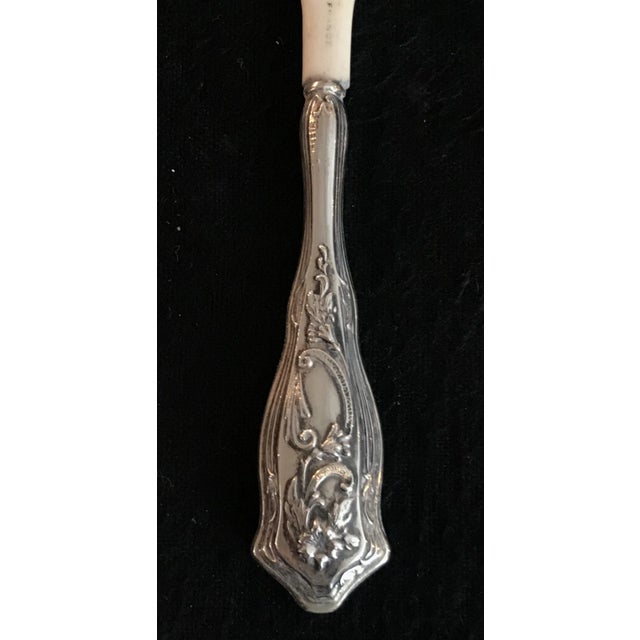 Late 19th Century Late 19th Century Small Antique French Silver/Bone Brush For Sale - Image 5 of 9