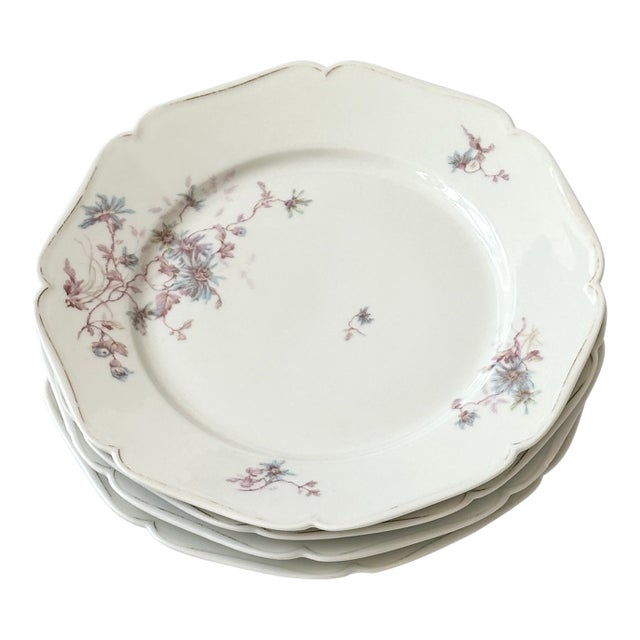 Circa 1920s Limoges Porcelain Luncheon Plates- Set of 4 For Sale