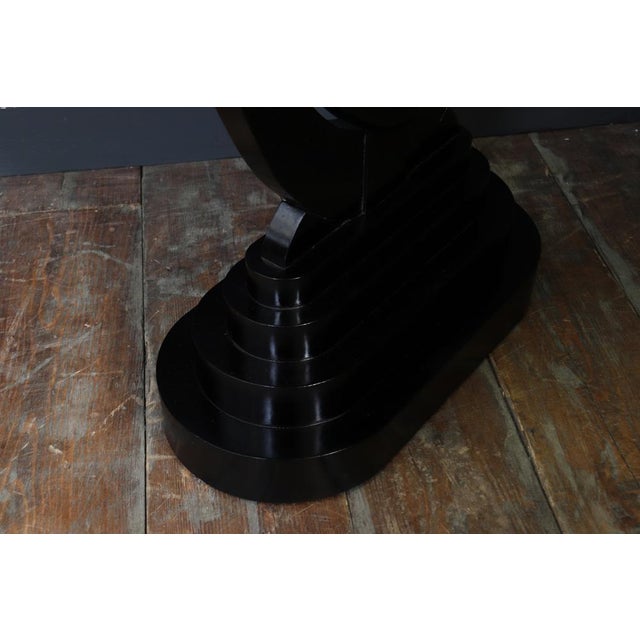 Wood Art Deco French Cheval Mirror with Ebonised Frame, 1925 For Sale - Image 7 of 15