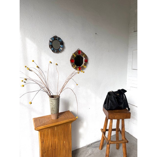 Vintage Ceramic Mirrors, 1950, Set of 2 For Sale - Image 10 of 18