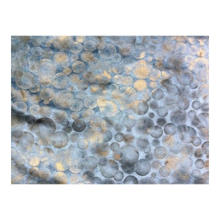 Metaphores Velvet Blue and Gold Sphere Design Fabric For Sale