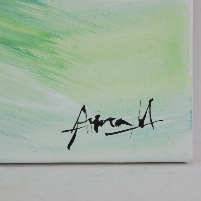 "Emerald Tide" Contemporary Abstract Minimalist Painting For Sale - Image 4 of 8