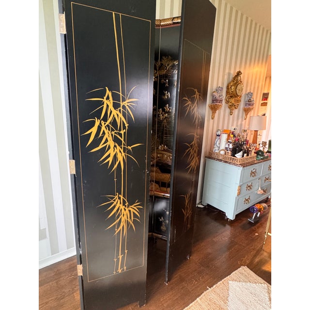 6 Panel Coromandel Lacquered Screen For Sale - Image 10 of 13