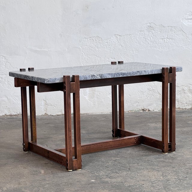 Mid-Century Modern Mid-Century Modern Brass and Marble Coffee Table, 1960 For Sale - Image 3 of 12