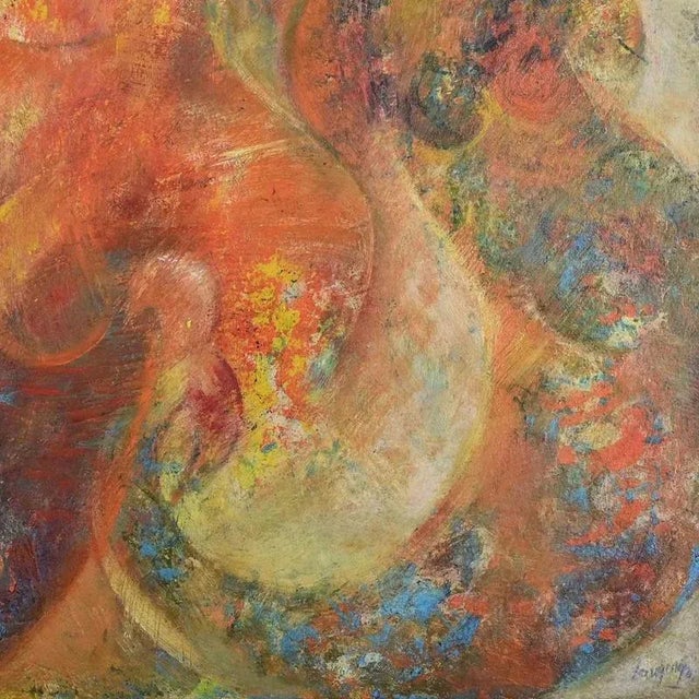 Oil on wooden panel realized by Sebastiano Sanguigni (1931-2012). Hand signed lower right. Very good condition. This piece...