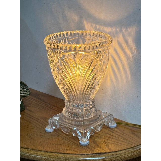 Pressed Glass Urn Style Table Lamp For Sale - Image 4 of 12