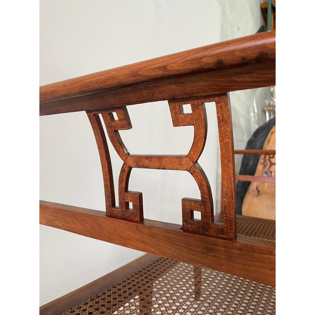 Italian Antique Mahogany Classical Day Bed with Woven Cane Base For Sale - Image 3 of 18